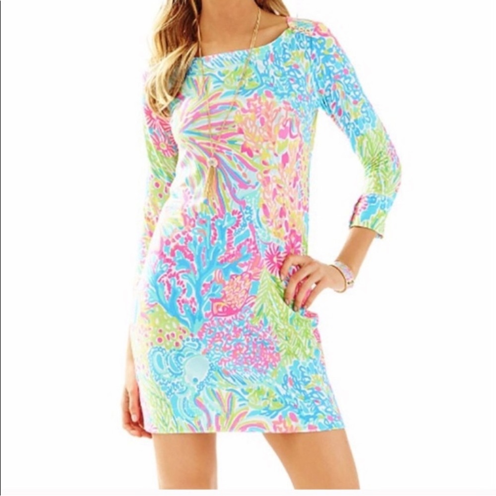 ✨💓Lilly Pulitzer Sophie Pool House Lovers Coral Dress Size~ XXS🏖️